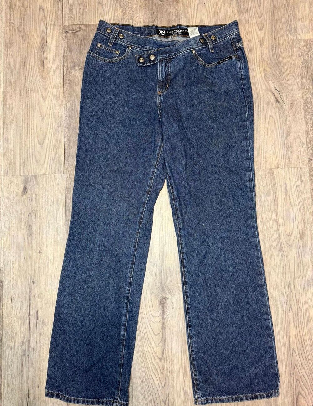 Vintage Rocky Mountain Jeans 15R 34inch USA High Rise Western Bareback Blue